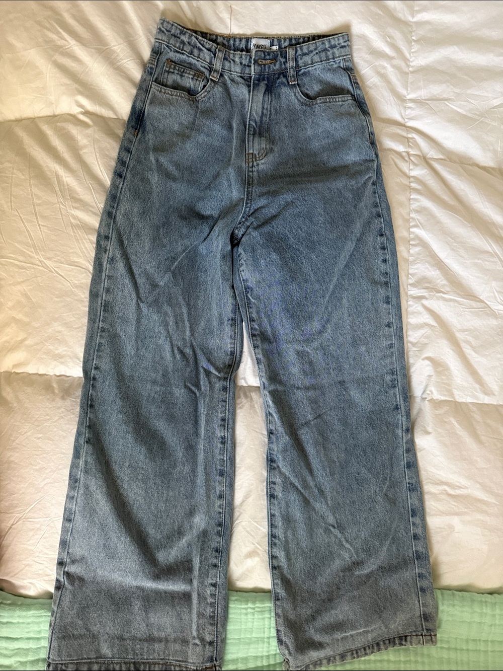 Princess Polly Light Blue Straight Leg Jeans